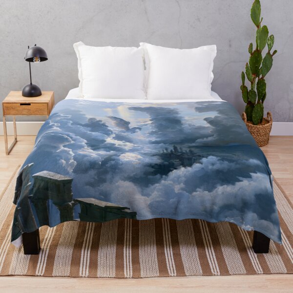 Item preview, A majestic Pegasus flying through brilliant white clouds above ancient temples, Fantasy & Mythological Creatures designed and sold by CDC40.