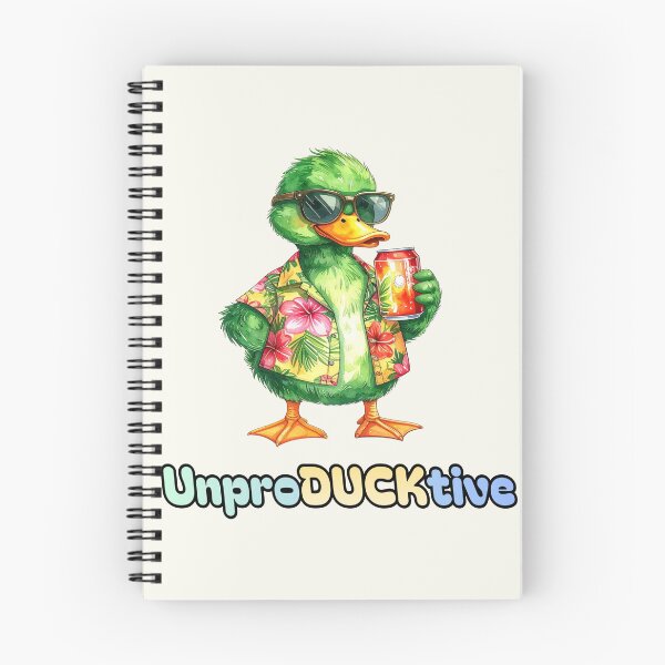 Item preview, Unproductive green duck in a Hawaiian shirt with soda designed and sold by LiskoDesign.