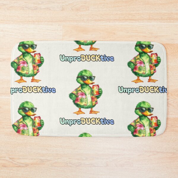 Item preview, Unproductive green duck in a Hawaiian shirt with soda designed and sold by LiskoDesign.
