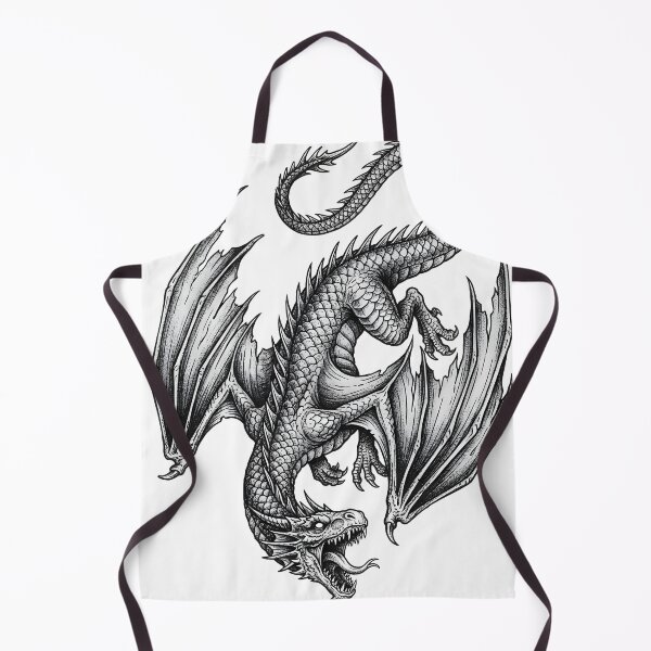 Item preview, High-Res Diving Dragon - Curved Tail Ink Illustration designed and sold by DragonSerpent Ink.