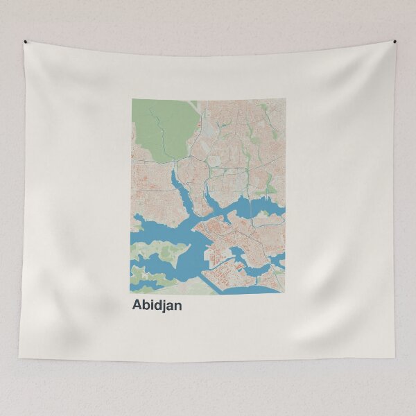 Item preview, Abidjan Minimalistic Map Art designed and sold by MapsNerd.