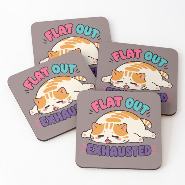Item preview, Flat Out Exhausted Cute Cat lub Flat Out Exhausted Tired Tabby Cat designed and sold by MajaDesign07Art.