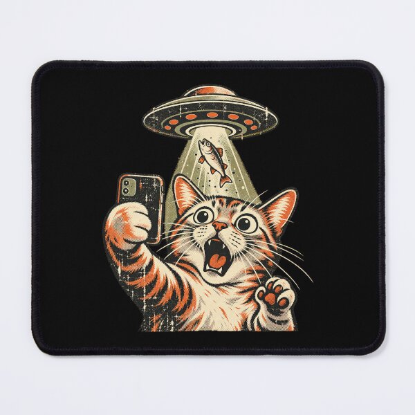 Item preview, Cat Selfie with Alien UFO Funny Cat designed and sold by Kladhadredo.