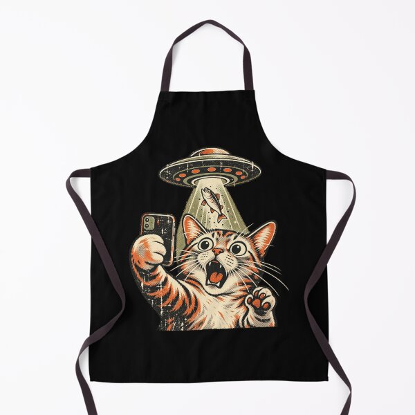 Item preview, Cat Selfie with Alien UFO Funny Cat designed and sold by Kladhadredo.