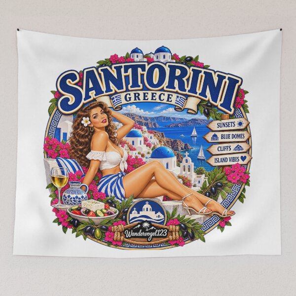 Item preview, Santorini, Greece – Greek Island, Sunset & Aegean Sea designed and sold by Wandervogel123.