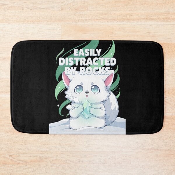 Item preview, Easily Distracted By Rocks Kawaii Arctic Fox Cub Green Crystal Aurora Snow Cute Pastel Winter Anime Design designed and sold by DarylWelsh2024.