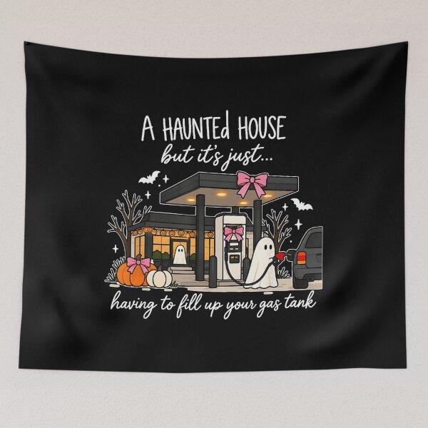 Item preview, Haunted Gas Station Halloween Ghost Humor designed and sold by NoeValdric.