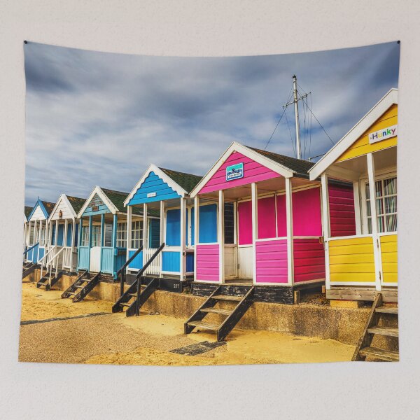 Artikelvorschau, Bunte Strandhütten in Southwold, Suffolk, England entworfen und verkauft von Paul Thompson Photography.