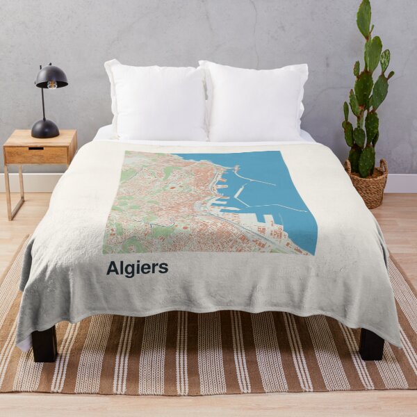 Artikelvorschau, Minimalistische Kartenkunst aus Algier entworfen und verkauft von MapsNerd.