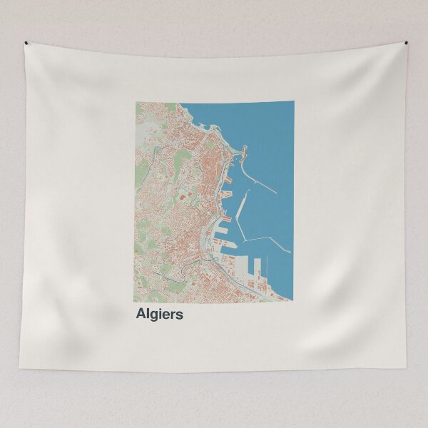 Artikelvorschau, Minimalistische Kartenkunst aus Algier entworfen und verkauft von MapsNerd.