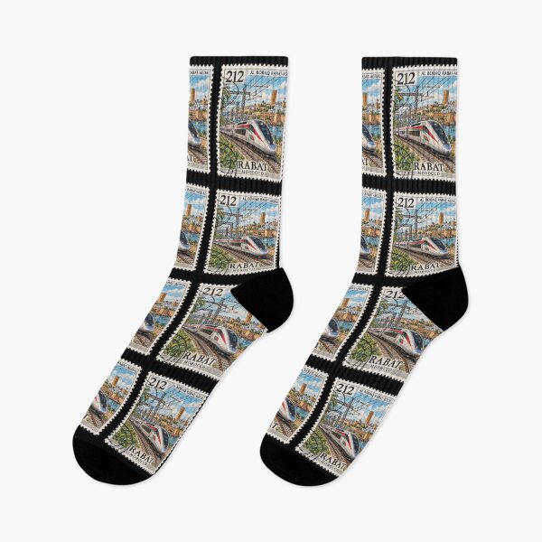 Item preview, Vintage Morocco Travel Stamp Al Boraq Rabat Art designed and sold by InPrintedWord.