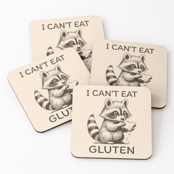 Item preview, I Can't Eat Gluten Sad Gluten Intolerant Raccoon designed and sold by KLArtzStore.