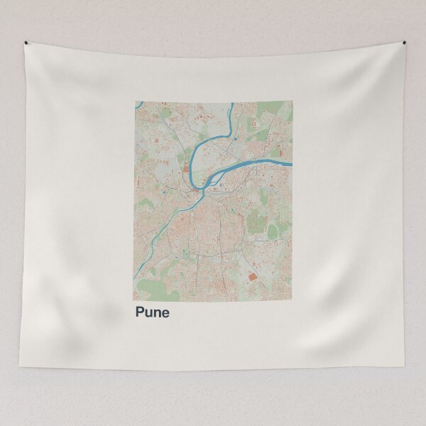 Item preview, Pune Minimalistic Map Art designed and sold by MapsNerd.