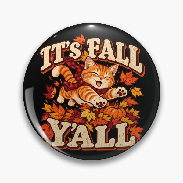Item preview, It’s Fall Y’all Cute Orange Cat Autumn Leaves designed and sold by Kladhadredo.