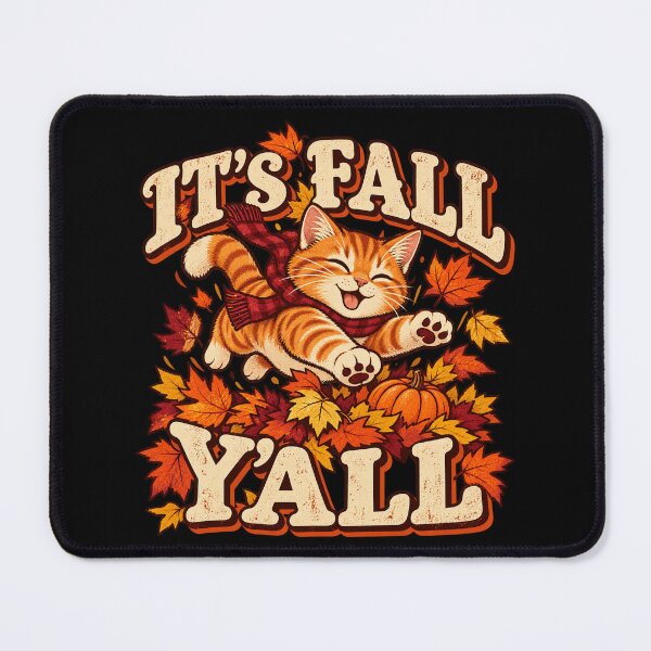 Item preview, It’s Fall Y’all Cute Orange Cat Autumn Leaves designed and sold by Kladhadredo.