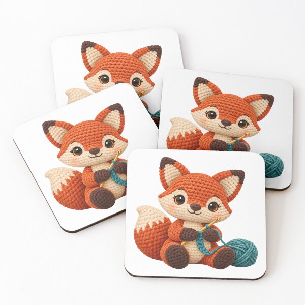Item preview, Amigurumi Crocheter – Cute Fox and Yarn Maker Art designed and sold by UrbanCanvvas.
