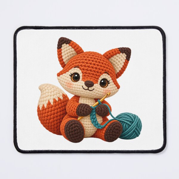 Item preview, Amigurumi Crocheter – Cute Fox and Yarn Maker Art designed and sold by UrbanCanvvas.