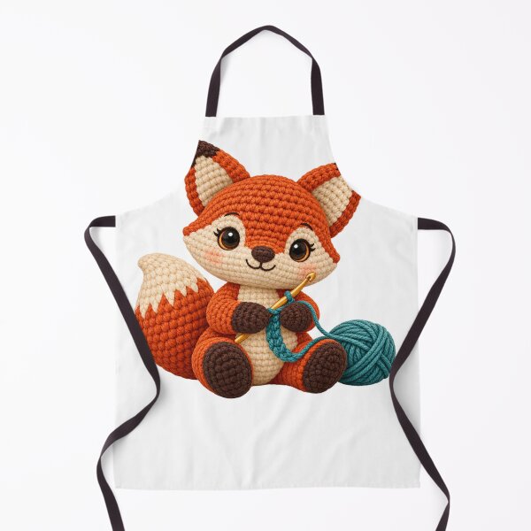Artikelvorschau, Amigurumi-Häklerin – Niedlicher Fuchs und Garnmacherin entworfen und verkauft von UrbanCanvvas.