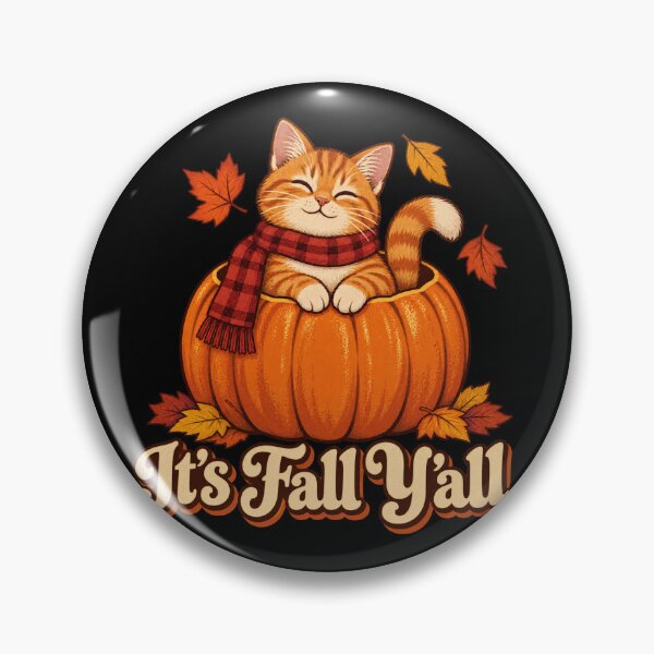 Item preview, It’s Fall Y’all Cute Orange Cat Autumn Leaves designed and sold by Kladhadredo.