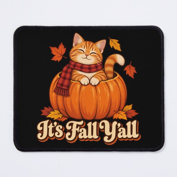 Item preview, It’s Fall Y’all Cute Orange Cat Autumn Leaves designed and sold by Kladhadredo.