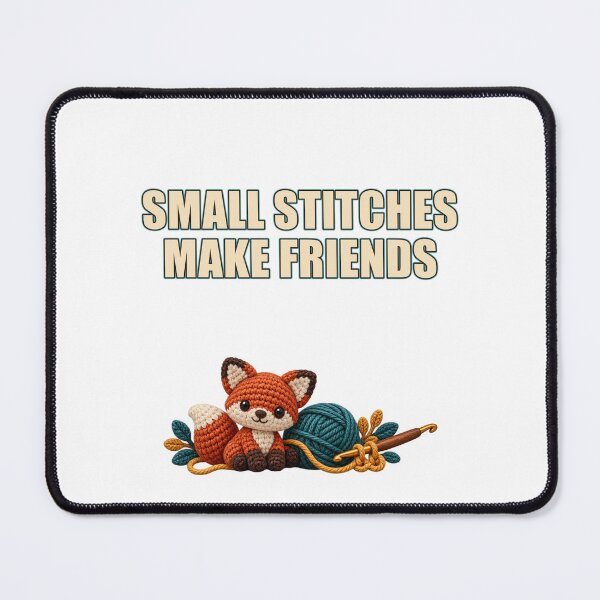 Item preview, Small Stitches Make Friends – Minimal Amigurumi Wordplay designed and sold by UrbanCanvvas.