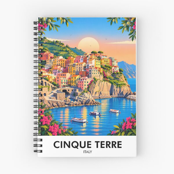 Item preview, Cinque Terre Retro Travel Print designed and sold by HomeLivingCo.