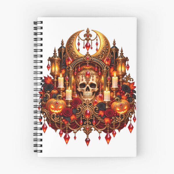 Item preview, Ornate Crescent Skull Shrine – Gothic Halloween Emblem designed and sold by Clothes With Smiling Animals Walt Gral.