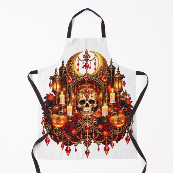 Item preview, Ornate Crescent Skull Shrine – Gothic Halloween Emblem designed and sold by Clothes With Smiling Animals Walt Gral.