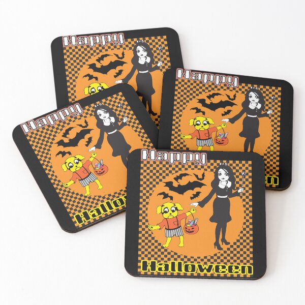 Item preview, Cute Retro Halloween Cartoon Dog & Doll Art  designed and sold by cremedecolor.