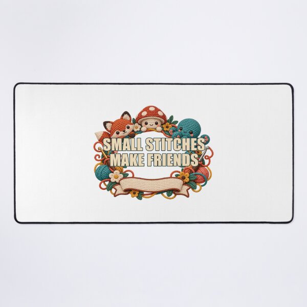 Item preview, Small Stitches Make Friends – Illustrated Crochet Art designed and sold by UrbanCanvvas.
