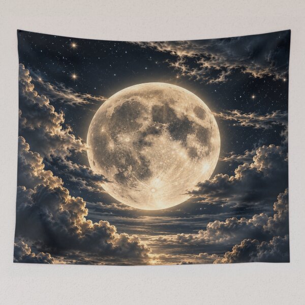 Item preview, Magnificent Full Moon Beneath a Vast Starry Sky. designed and sold by MissYouONLY.