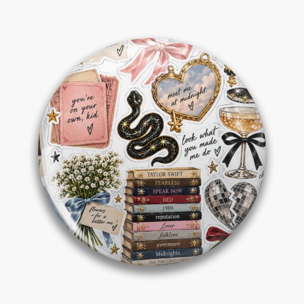 Item preview, SwiftieINSPIRED Eras Charm Sticker Pack – TS Inspired Icons, Cardigan, Mirrorball, Snake, Getaway Car & Showgirl designed and sold by taylorvinyls.