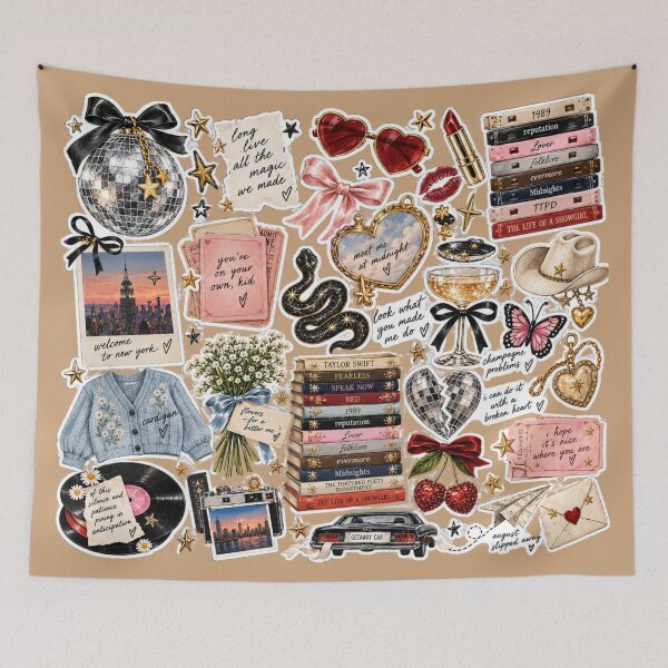 Item preview, SwiftieINSPIRED Eras Charm Sticker Pack – TS Inspired Icons, Cardigan, Mirrorball, Snake, Getaway Car & Showgirl designed and sold by taylorvinyls.