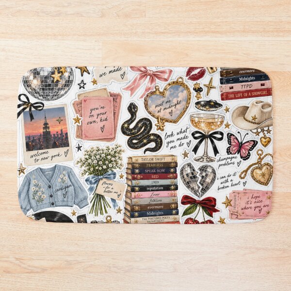 Item preview, SwiftieINSPIRED Eras Charm Sticker Pack – TS Inspired Icons, Cardigan, Mirrorball, Snake, Getaway Car & Showgirl designed and sold by taylorvinyls.