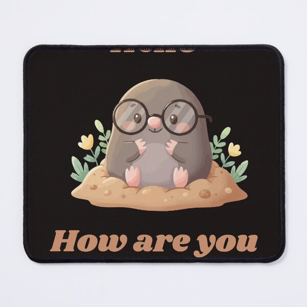 Item preview, Hello How Are You Cute Mole Funny Retro Cartoon designed and sold by TrendovaKate.