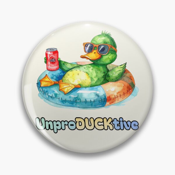Item preview, Unproductive, green duck in a swim ring with soda designed and sold by LiskoDesign.