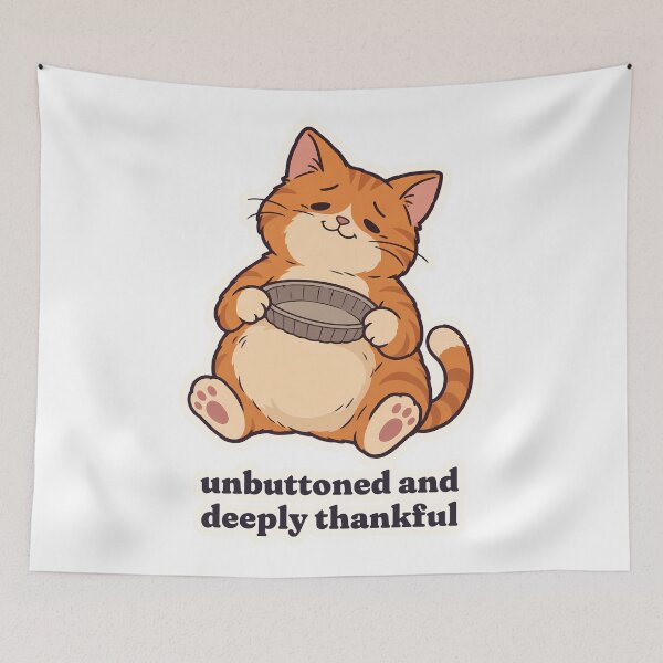 Item preview, Thanksgiving Orange Cat Unbuttoned and Thankful designed and sold by OuqCreations.
