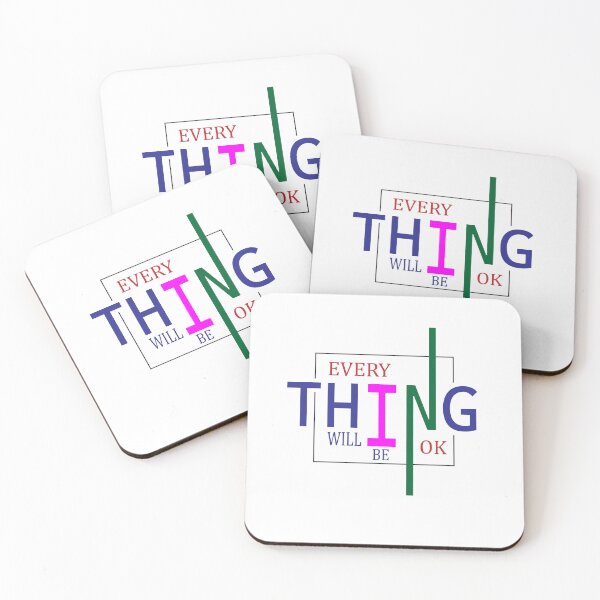 Item preview, Everything Will Be OK Motivational Quote - Creative Colorful Typography Artwork designed and sold by Carftora786.