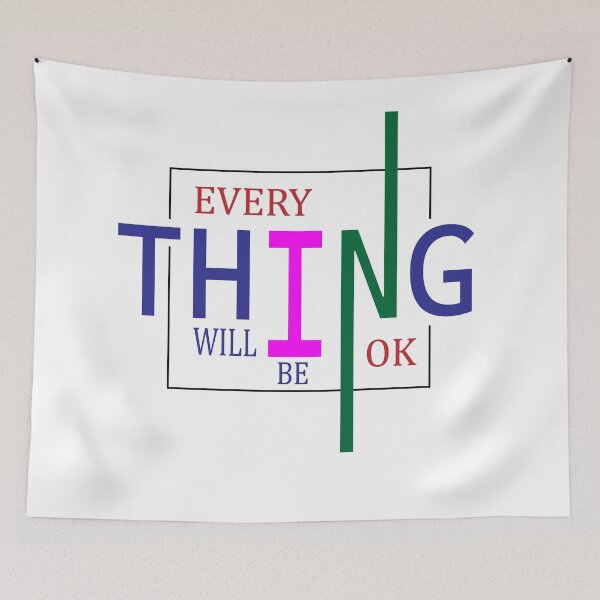 Item preview, Everything Will Be OK Motivational Quote - Creative Colorful Typography Artwork designed and sold by Carftora786.