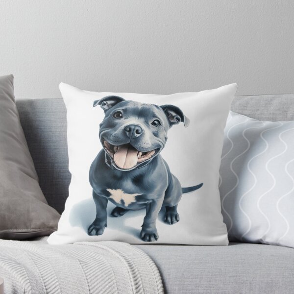 Artikelvorschau, Blaues Staffy-Porträt entworfen und verkauft von MaedK.