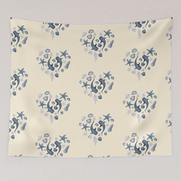 Item preview, Whale Ocean Seashells Vintage Blue Sea Aesthetic designed and sold by LunaVales.