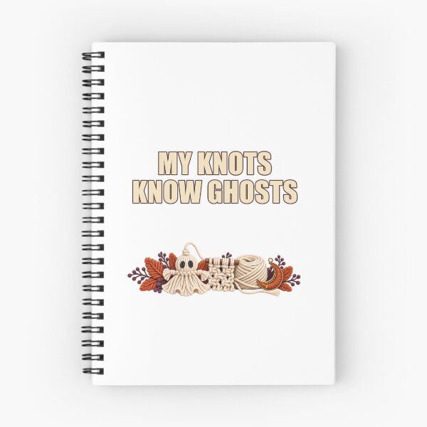 Item preview, My Knots Know Ghosts – Minimal Macrame Halloween Wordplay designed and sold by UrbanCanvvas.