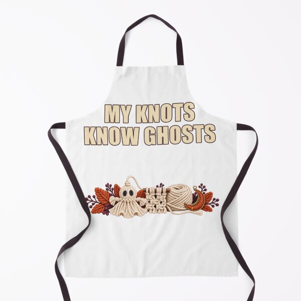 Item preview, My Knots Know Ghosts – Minimal Macrame Halloween Wordplay designed and sold by UrbanCanvvas.