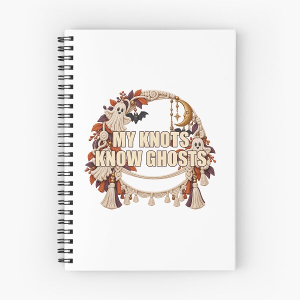 Item preview, My Knots Know Ghosts – Illustrated Spooky Macrame Art designed and sold by UrbanCanvvas.