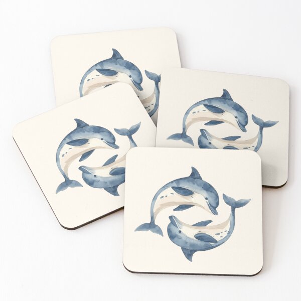 Item preview, Dolphin Ocean Circle Blue Sea Aesthetic designed and sold by LunaVales.