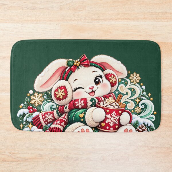 Artikelvorschau, Bunny Snugs Winter Mugs Cozy Rabbit entworfen und verkauft von M. Mamdouh Artworks.