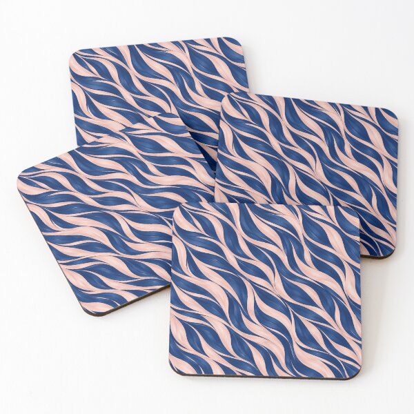 Aperçu de l'œuvre Navy Blue & Blush Pink Zebra Waves – Elegant Abstract Pattern créée et vendue par HO•Designs.