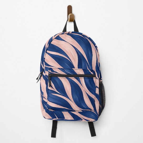 Aperçu de l'œuvre Navy Blue & Blush Pink Zebra Waves – Elegant Abstract Pattern créée et vendue par HO•Designs.