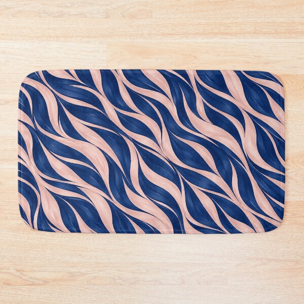 Aperçu de l'œuvre Navy Blue & Blush Pink Zebra Waves – Elegant Abstract Pattern créée et vendue par HO•Designs.
