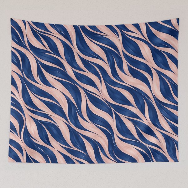 Aperçu de l'œuvre Navy Blue & Blush Pink Zebra Waves – Elegant Abstract Pattern créée et vendue par HO•Designs.